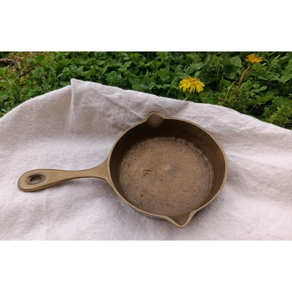 Solid Brass Miniature Skillet Frying Pan Cottagecore Decor Americana California
